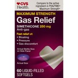 CVS Health Gas Relief Maximum Strength Softgels, 60 CT, thumbnail image 1 of 7