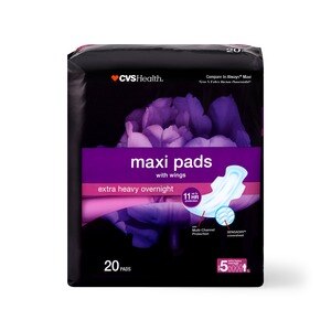 CVS Health Maxi Pads with Wings Extra Heavy Overnight, 20CT