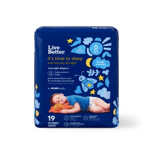 Live Better by CVS Health Overnight Diapers, Jumbo Pack, Size 6, 19CT
