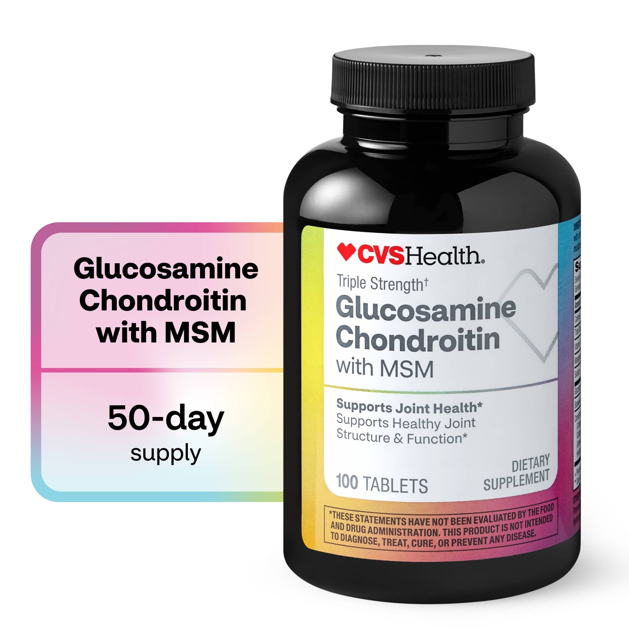 CVS Health - Cápsulas de glucosamina y condroitina con MSM, triple potencia