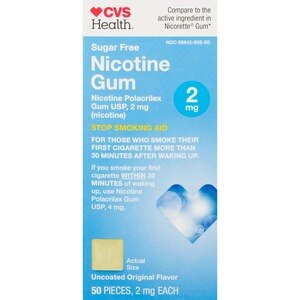 CVS Health Sugar Free Nicotine Polacrilex Gum Original 2mg, 50CT