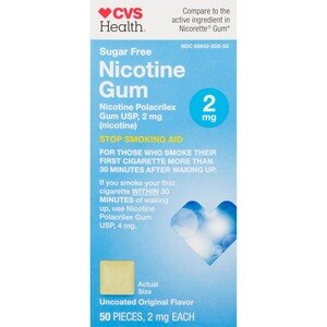 CVS Health Sugar Free Nicotine 2mg Gum, Original, 50 Ct