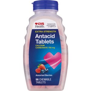 CVS Health - Antiácidos en tabletas, Extra Strength, bayas varias, 96 u.