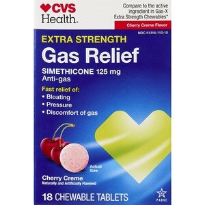 CVS Health Extra Strength Gas Relief, Cherry Cr - 18 Ct