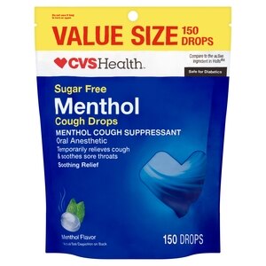 CVS Health - Caramelos para la tos, sin azúcar, Menthol