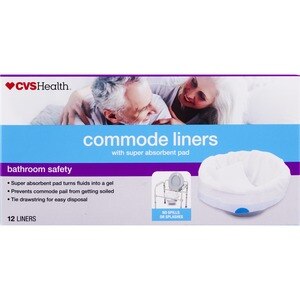 CVS Health Commode Liner with Super Absorbent Pad, 12CT