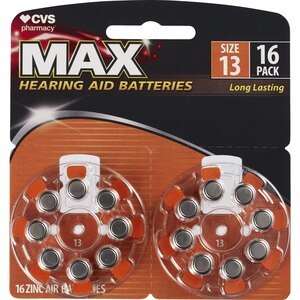 CVS Max Hearing Aid Battery Size 13, 16 CT