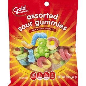 Gold Emblem Assorted Sour Gummies, 5 OZ