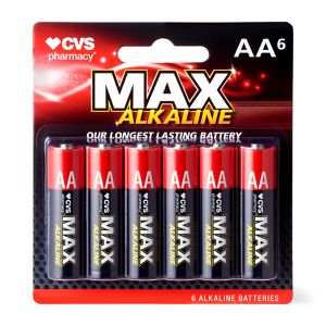 CVS Max - Baterías alcalinas, AA, 1.5 voltios