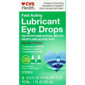 CVS Health Lubricating Eye Drops Twin Pack, 0.33 Oz - 0.5 Oz