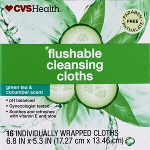 CVS Health - Toallitas de limpieza desechables por el inodoro, fragancia green tea & cucumber