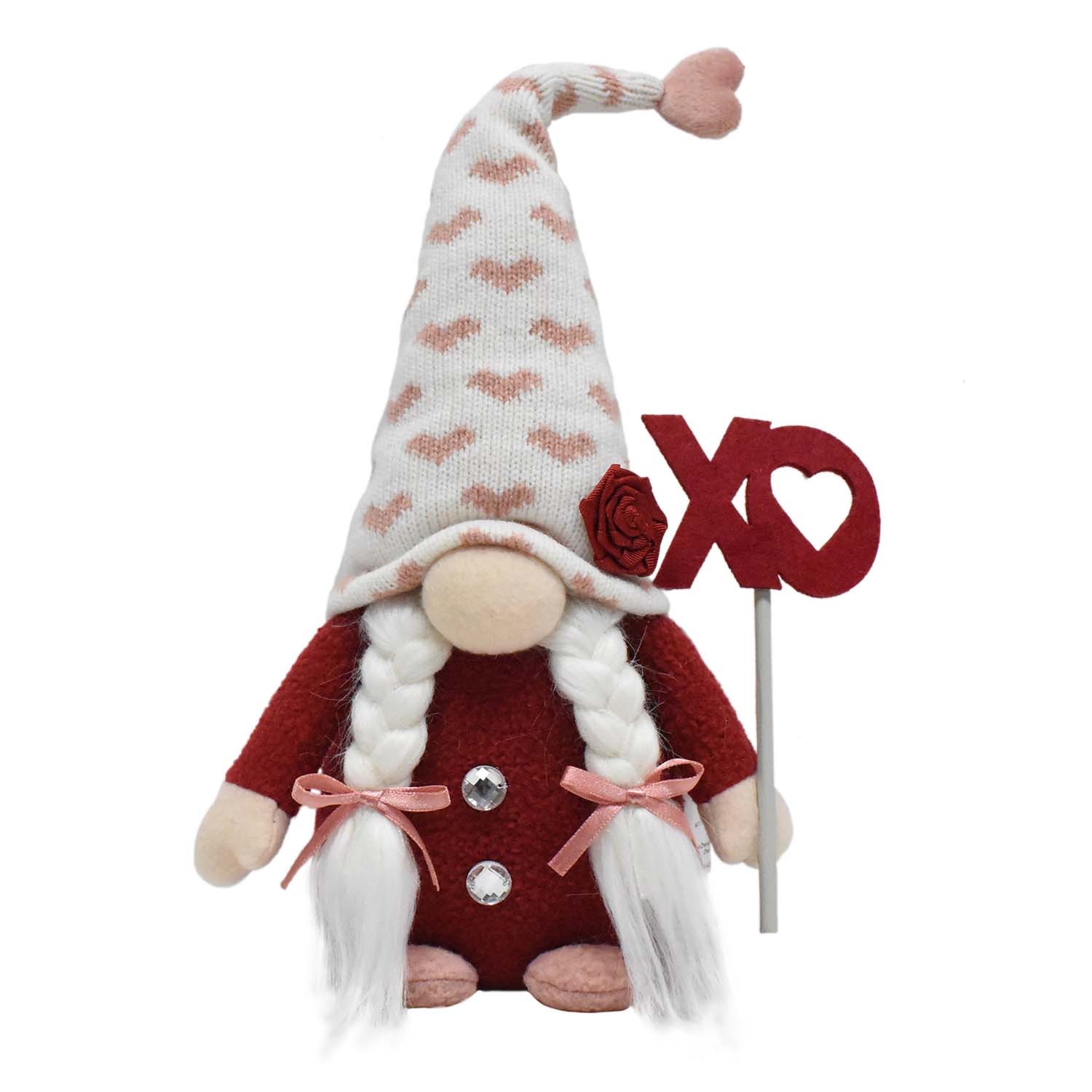 Red & Pink Valentine's Tabletop Gnome Holding XO , CVS