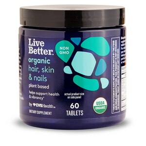 Live Better - Suplemento dietario orgánico para cabello, piel y uñas, 60 u.