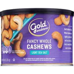 Gold Emblem Fancy Whole Cashews Lightly Salted, 8 Oz , CVS