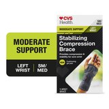 CVS Health Stabilizing Compression Left Wrist Brace, thumbnail image 1 of 10