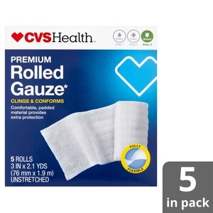 Cvs Health Sterile Premium Latex Free Rolled Gauze 5ct With
