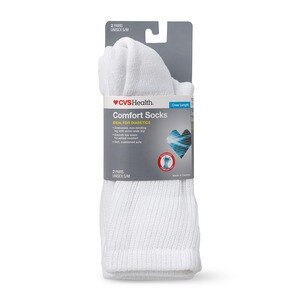 CVS Crew Comfort Socks for Diabetics White S/M