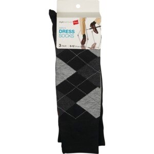 Style Essentials By Hanes Men's Pattern Dress Socks Size 6-12, 3 Ct , CVS