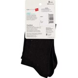 Style Essentials by Hanes Ladies' Crew Socks 3 Pairs, Size 5-9, Assorted Black Pack, thumbnail image 4 of 4