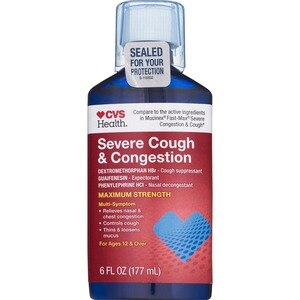 CVS Health Mucus Relief Severe Congestion & Cough; Helps Relieve Cold Symptoms