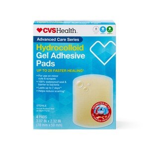 CVS Health Advanced Healing - Banditas esterilizadas sin látex, con hidrocoloide, 3" x 2.3", 4 u.