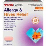 CVS Health Allergy & Hives Relief Tablets, 30 CT, thumbnail image 1 of 4