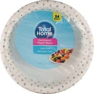 Total Home Decorated Paper Bowls 20 Oz, 24 Ct , CVS