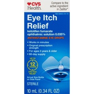 CVS Health 12 Hour Antihistamine Allergy Relief Eye Drops, 0.34 FL Oz - 0.33 Oz