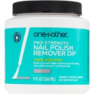 one+other 100% Acetone Nail Polish Remover With Built-In Brush, 9 OZ