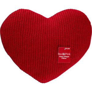 Red & Pink Knit Heart Pillow, 13.5in X 12in , CVS