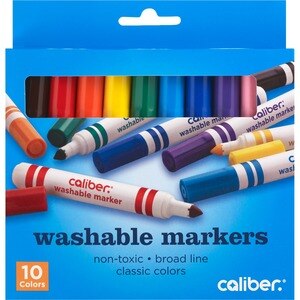 Caliber Washable Markers, Non-Toxic, 10 Colors