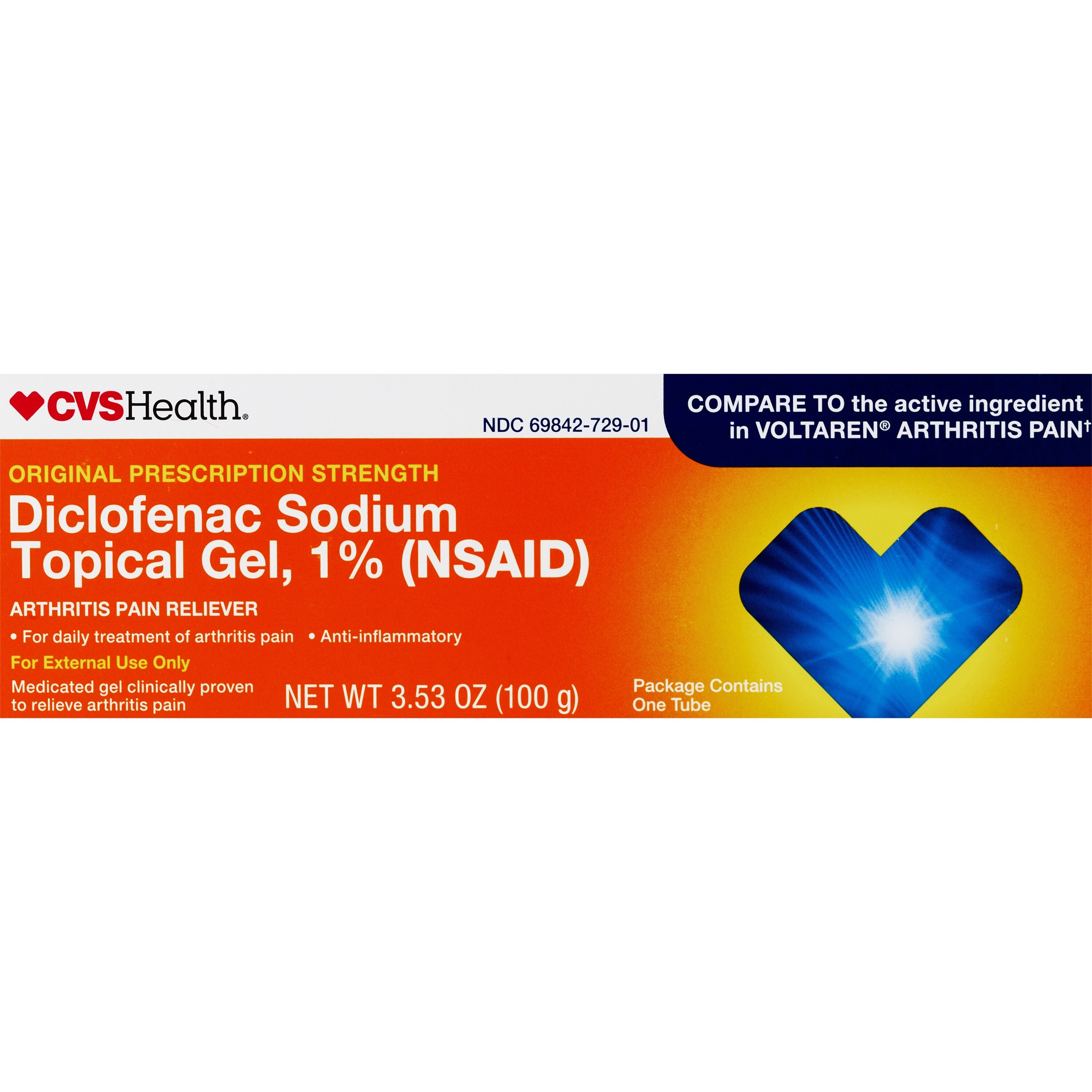 CVS Health Arthritis Pain Relief Diclofenac Sodium Topical Gel 1%, 3.53 OZ, 2 PACK