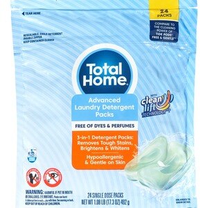 Total Home Advanced Laundry Detergent Packs, Free Of Dyes And Perfumes, 24 Ct , CVS