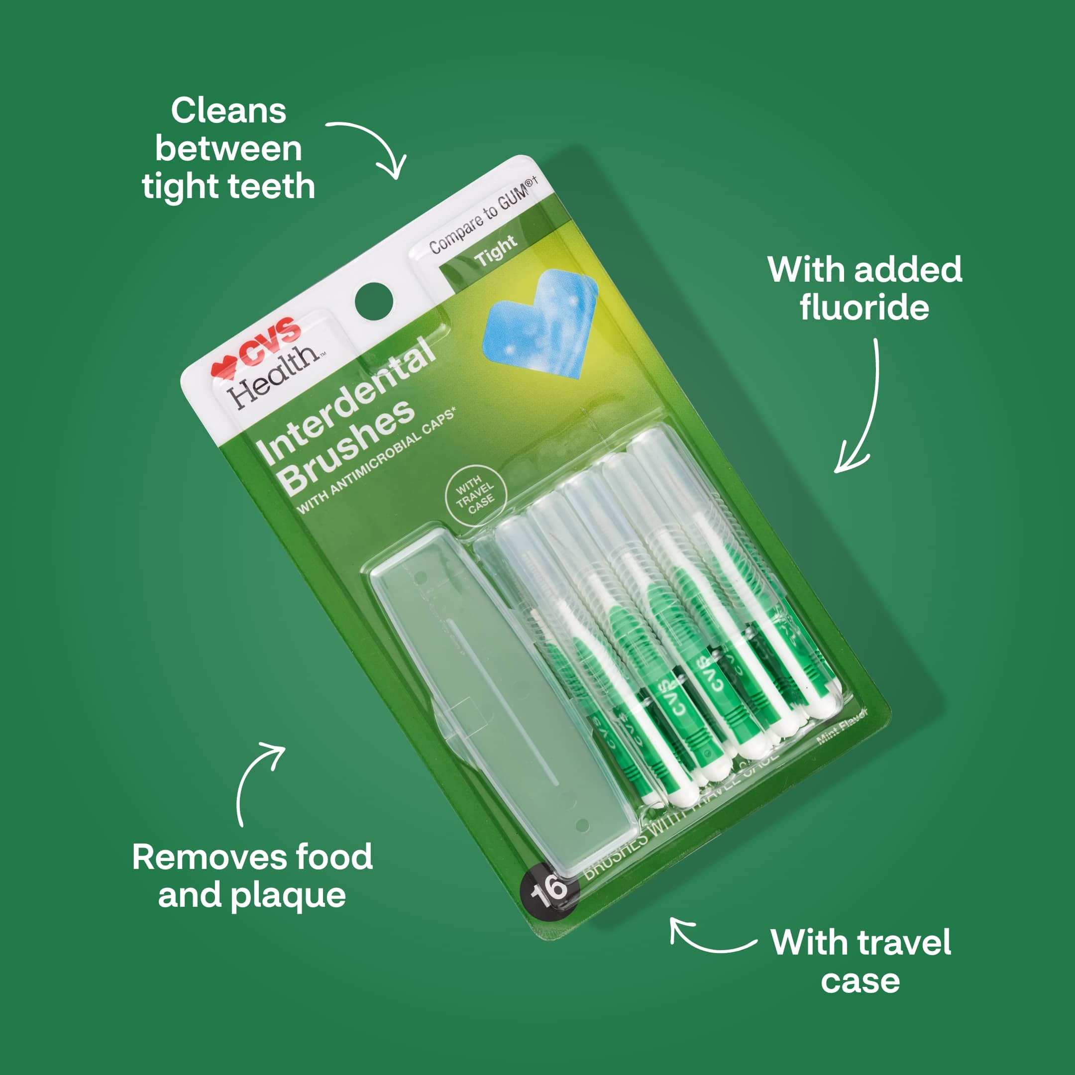 CVS Health Interdental Brushes, Tight Spaces, 16 CT Pick Up In Store