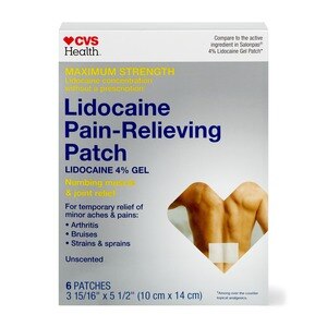 CVS Health Maximum Strength Lidocaine Pain-Relieving Patch, 6 Ct