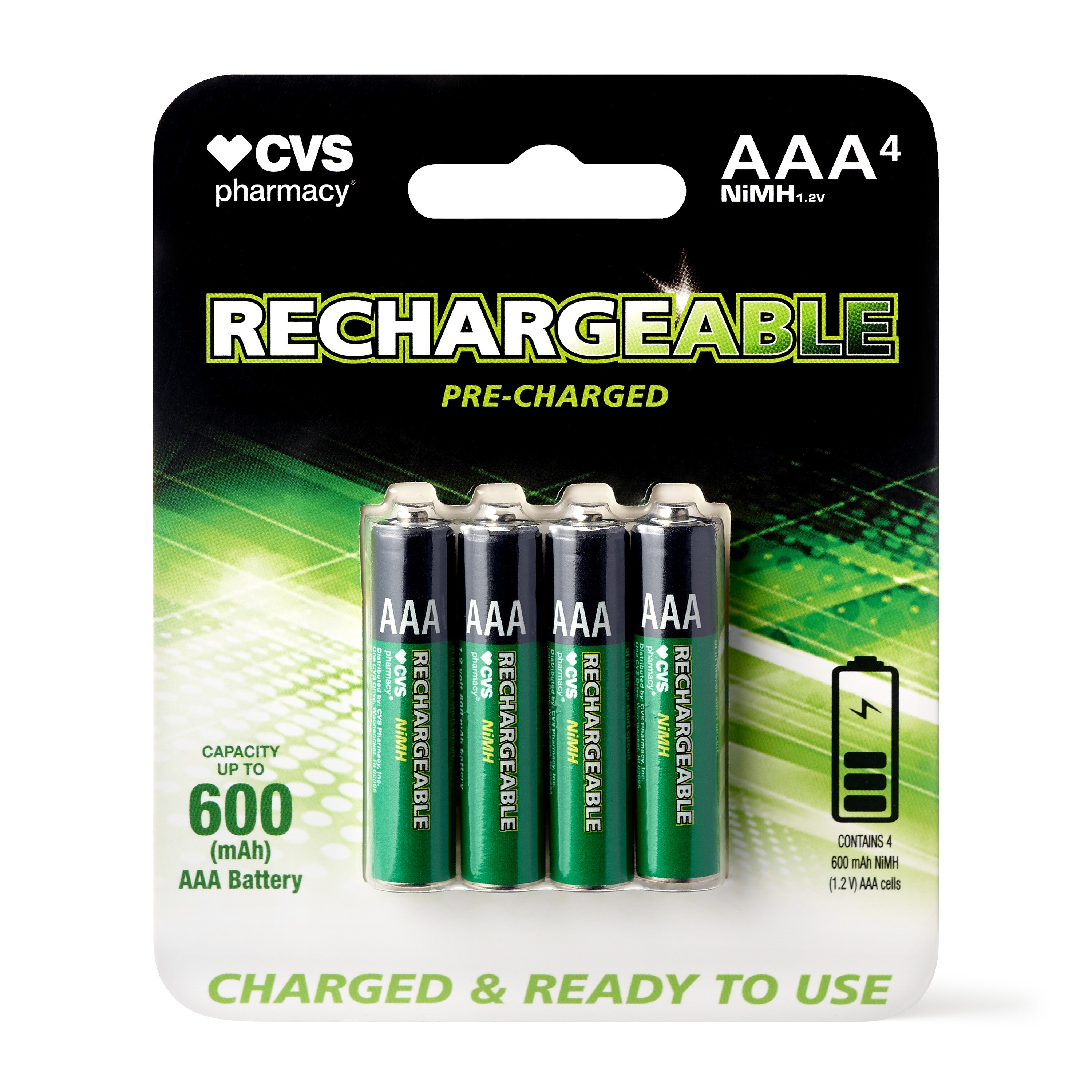 CVS Rechargeable AAA Batteries