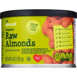 Gold Emblem Abound Natural Unsalted Raw Almonds, 6 OZ