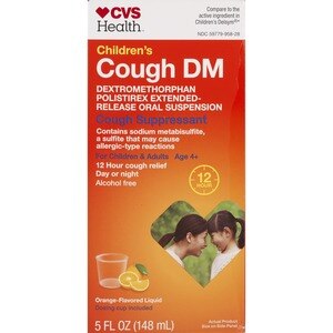 CVS Health Cough DM Cough Suppressant, Orange Flavored Liquid