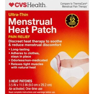 CVS Health - Parche de calor para los dolores menstruales, ultradelgado 3 u.