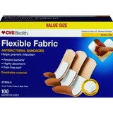 CVS Health Flexible Fabric Anti-Bacterial Bandages, Assorted Sizes, thumbnail image 1 of 4