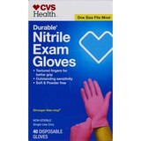 CVS Health Durable Nitrile Exam Gloves, One Size, thumbnail image 1 of 4