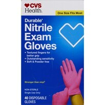 CVS Health Durable Nitrile Exam Gloves, One Size