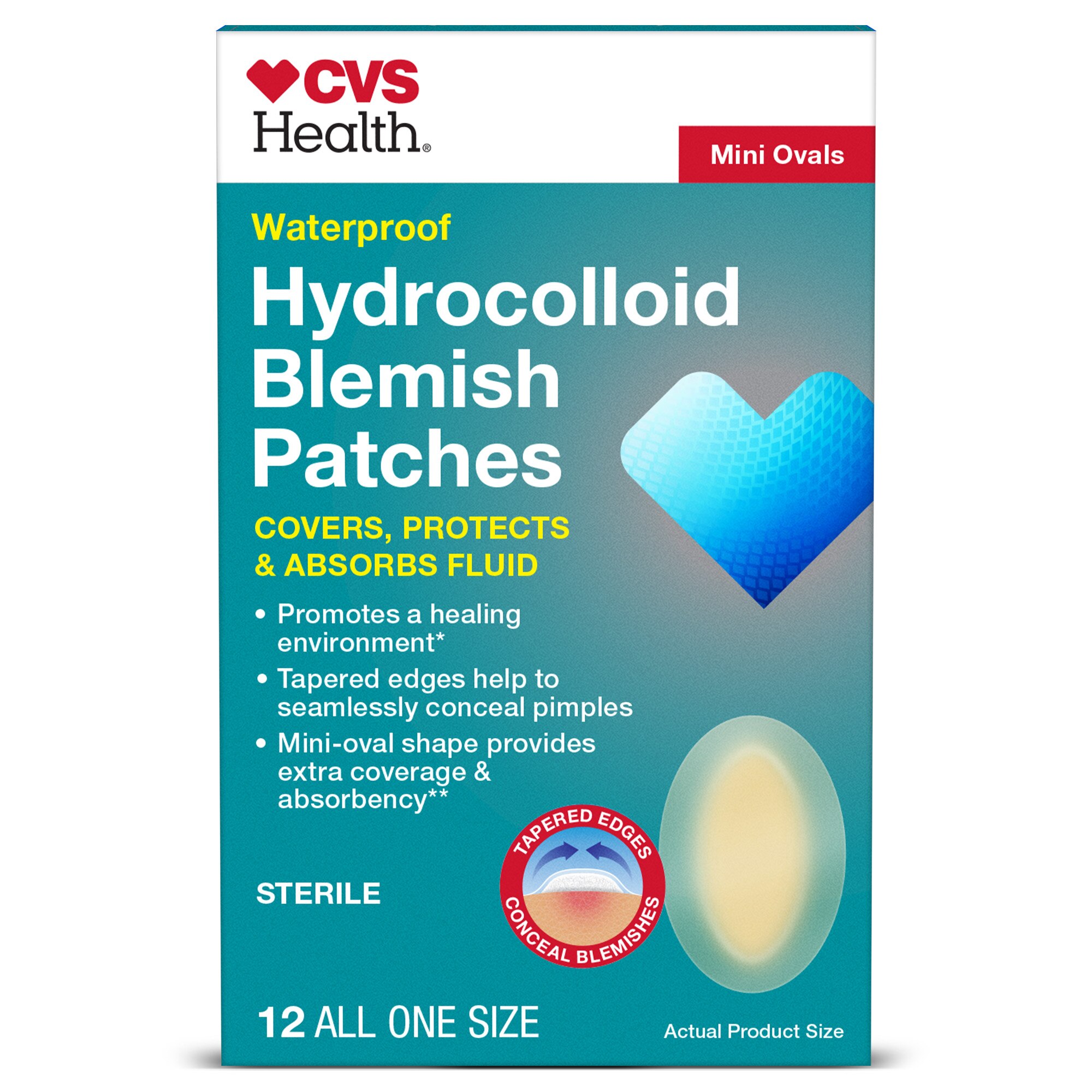 CVS Health Waterproof Hydrocolloid Blemish Patches, 12 CT