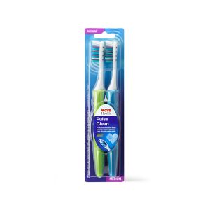 CVS Health Pulse Clean Toothbrush, Medium Bristle, 2 Ct