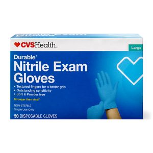 CVS Health Durable Nitrile Exam Gloves, Large, 50 Ct