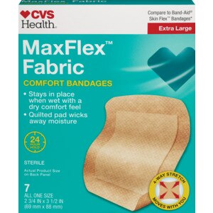CVS Health Extra Large MaxFlex Fabric Comfort Bandages, 7 CT