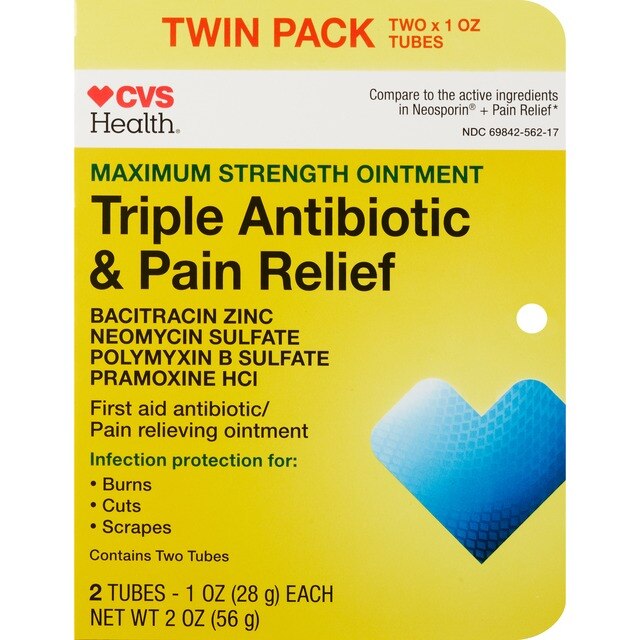 CVS Health Maximum Strength Triple Antibiotic Pain Relieving Ointment, 2 Oz