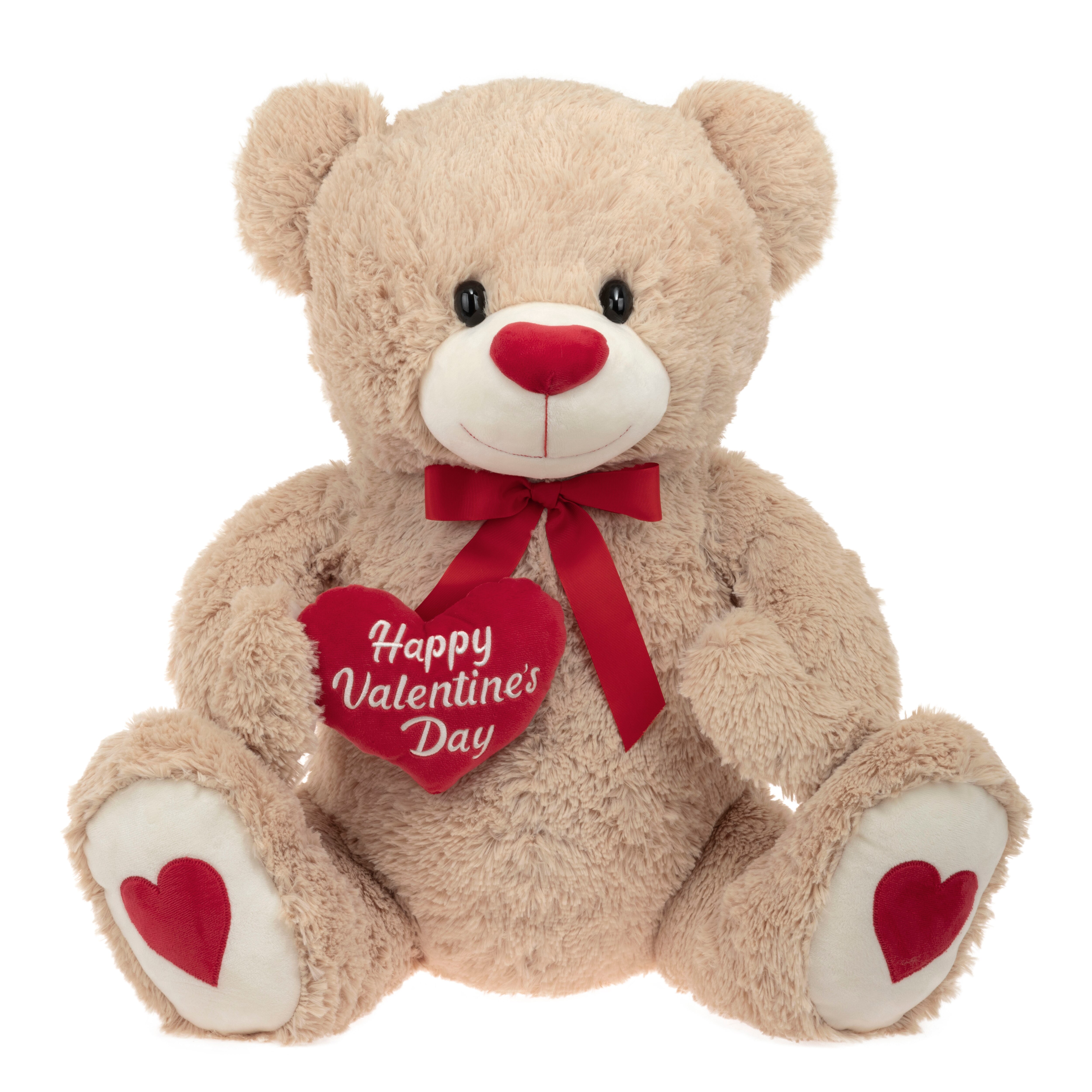 Red & Pink Teddy Plush, Brown, 32 In , CVS