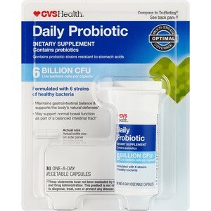 CVS Health - Cápsulas probióticas, uso diario, 30 u.