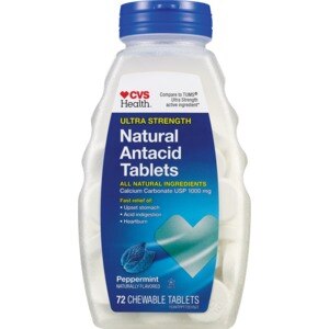 CVS Health Natural Ultra Strength Antacid Tablets, Natural Peppermint